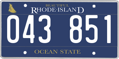 RI license plate 043851