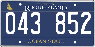 RI license plate 043852