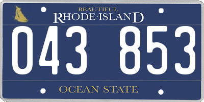 RI license plate 043853