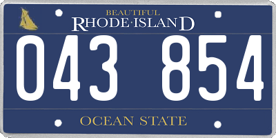RI license plate 043854