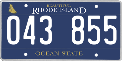 RI license plate 043855