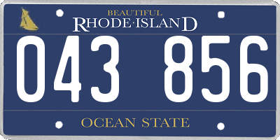 RI license plate 043856