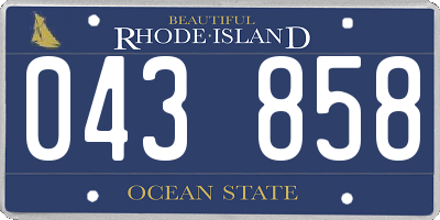 RI license plate 043858