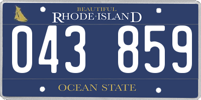 RI license plate 043859