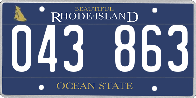 RI license plate 043863