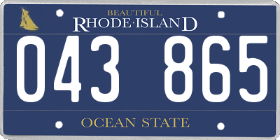 RI license plate 043865