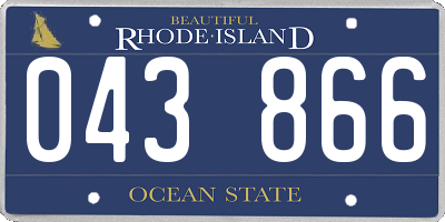 RI license plate 043866