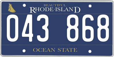 RI license plate 043868