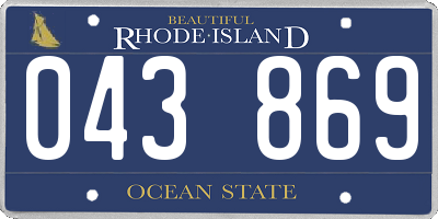 RI license plate 043869