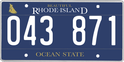 RI license plate 043871