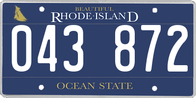 RI license plate 043872
