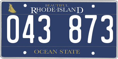 RI license plate 043873