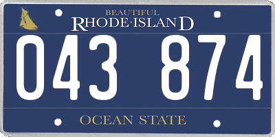 RI license plate 043874