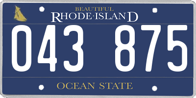 RI license plate 043875