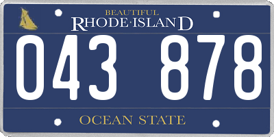 RI license plate 043878