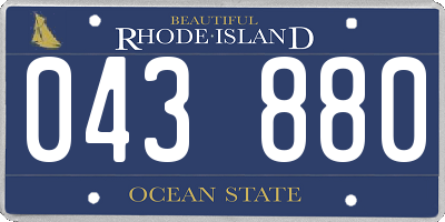 RI license plate 043880