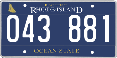 RI license plate 043881