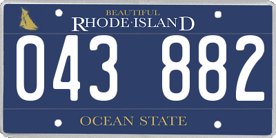 RI license plate 043882