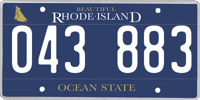 RI license plate 043883