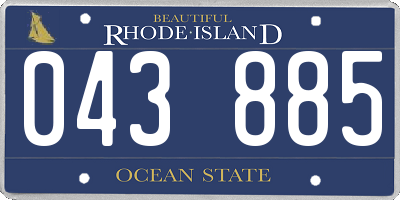RI license plate 043885