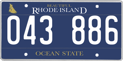 RI license plate 043886