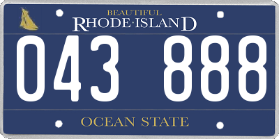 RI license plate 043888