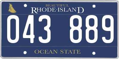 RI license plate 043889