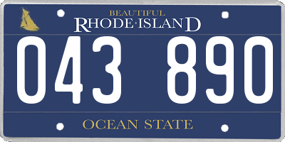 RI license plate 043890