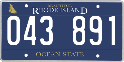 RI license plate 043891