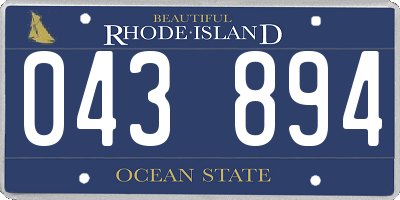 RI license plate 043894