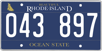 RI license plate 043897