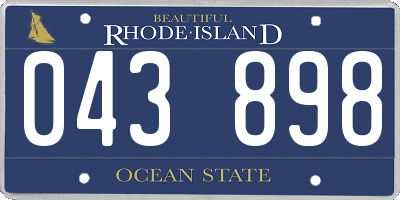 RI license plate 043898