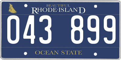 RI license plate 043899