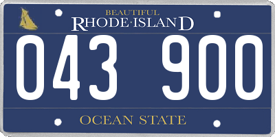 RI license plate 043900