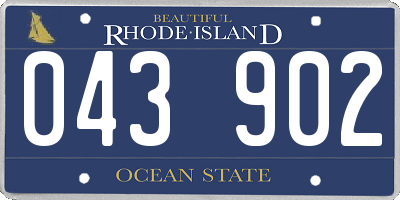 RI license plate 043902