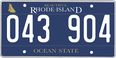 RI license plate 043904