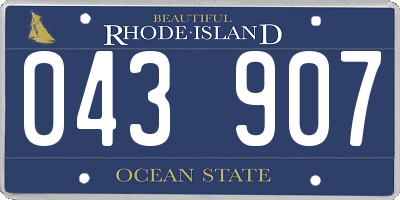 RI license plate 043907