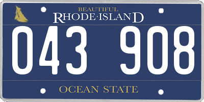 RI license plate 043908