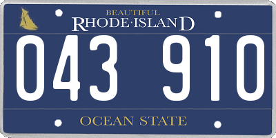 RI license plate 043910