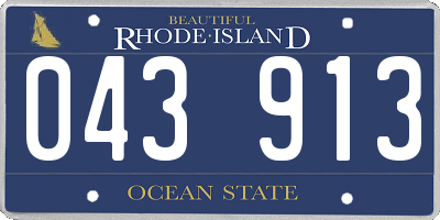RI license plate 043913