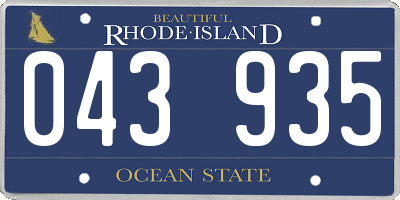 RI license plate 043935