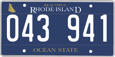 RI license plate 043941