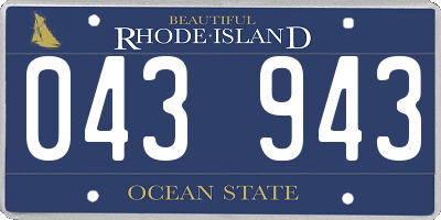 RI license plate 043943