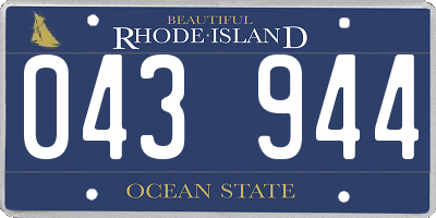RI license plate 043944