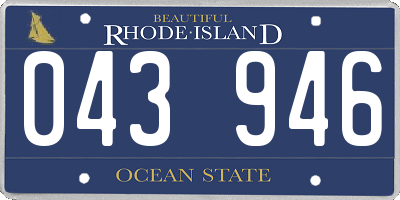 RI license plate 043946