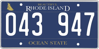 RI license plate 043947