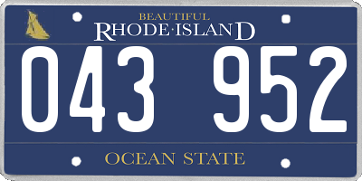 RI license plate 043952