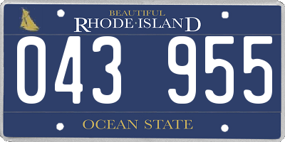 RI license plate 043955