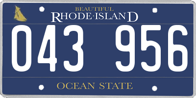 RI license plate 043956