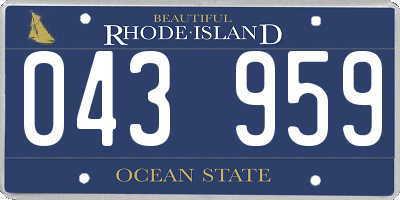 RI license plate 043959